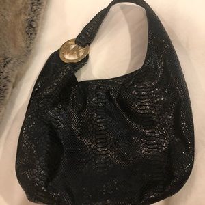 Suede/Leather Snakeskin Michael Kors black purse